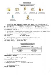 English worksheet: PREPOSITIONS