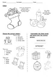 English worksheet: 3 xmas activity