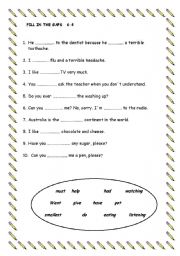 English worksheet: FILL IN THE GAPS