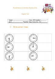 English worksheet: time