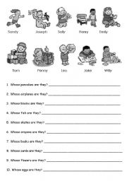 English Worksheet: Whose (plural)