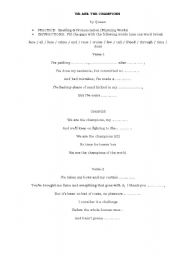 English worksheet: song 