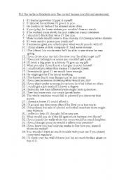 English Worksheet: Conditionals