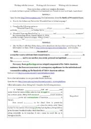 English Worksheet: Webquest  on Native Americans (+ answers)