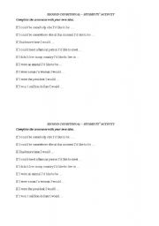 English Worksheet: 2nd Conditional - students activity