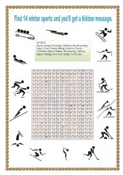 English Worksheet: WINTER OLYMPIC SPORTS