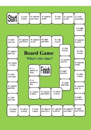 English Worksheet: Solution of the board game:What`s the time?