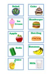 English Worksheet: Food Flashcards