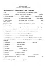 English Worksheet: Infinitve and Gerund