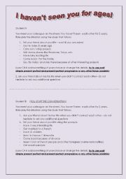 English Worksheet: meeting a friend after years