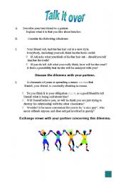 English worksheet: situations