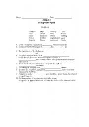 English Worksheet: Antigone Background information quiz
