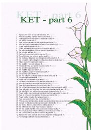 English Worksheet: Vocabulary for KET exam