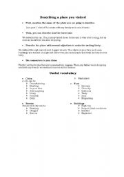 English Worksheet: describing places summary