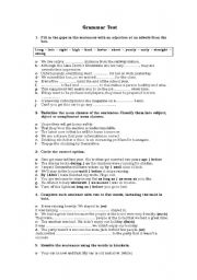 English Worksheet: GRAMMAR TEST