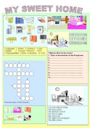 English Worksheet: My sweet home