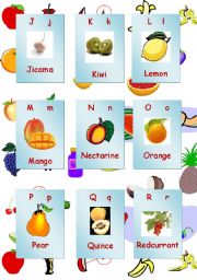 English Worksheet: fruit and vegetables alphabet part 2 of 3