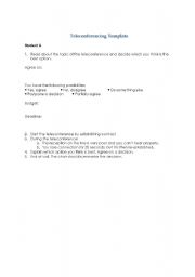 English worksheet: Teleconferencing Template