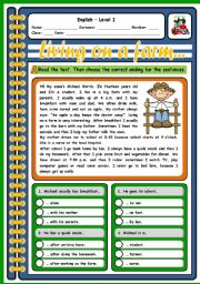 English Worksheet: LIVING ON A FARM (2 PAGES)