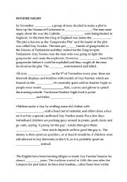 English Worksheet: Bonfire Night Gap Fill