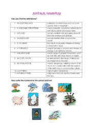 English Worksheet: Natural disasters