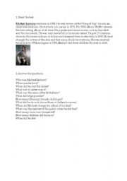 English Worksheet: Michael Jacksons biography  -  past simple ex.