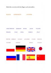 English worksheet: COUNTRIES&NATIONALITIES