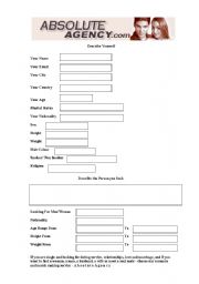 English worksheet: Dating