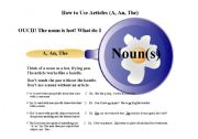 English Worksheet: How to use articles (A, An, The)