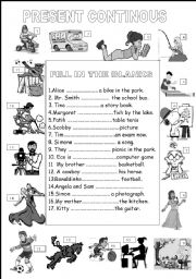 English Worksheet: Present Continuous