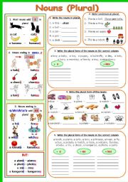 English Worksheet: NOUNS (PLURAL)