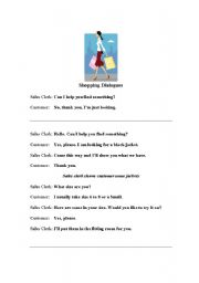 English Worksheet: Shopping dialogues