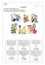 English Worksheet: Family- KEY