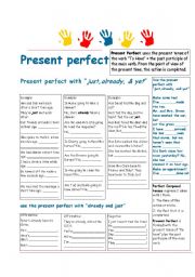 English Worksheet: Present Perfect with Just, Already and Yet