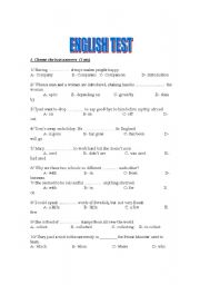 English worksheet: ENGLISH TEST