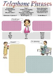 English Worksheet: TELEPHONE PHRASES