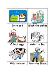 English Worksheet: chores in the country