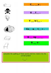 English worksheet: Complete the spelling