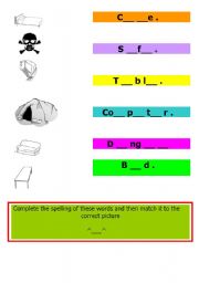 English Worksheet: Complete the spelling