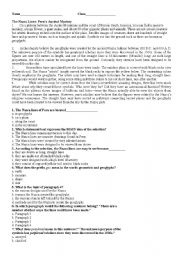 English Worksheet: Perus Ancient Mystery