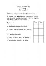 English worksheet: listening worksheet