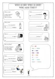 English Worksheet: WHO IS WHO?
