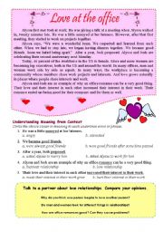 English Worksheet: Love at the office