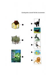 English Worksheet: Animal Habitats Assessments