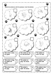 English Worksheet: MATCHING ANIMALS