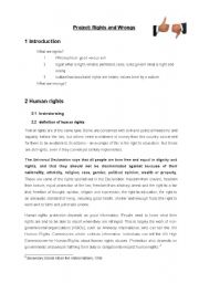 English Worksheet: Project Rights & Wrongs part 1