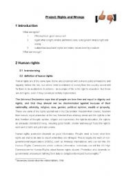 English worksheet: Project Rights & Wrongs part 1