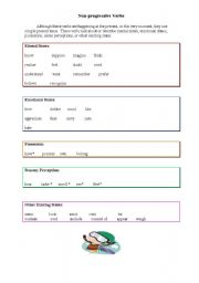 English worksheet: NON-PROGRESSIVE VERBS