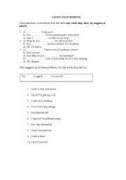 English worksheet: GIVING SUGGESTIONS