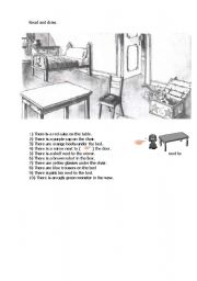 English Worksheet: read and draw.